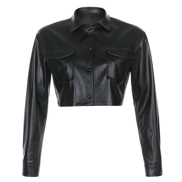 90's Cropped (fake) Leather Jacket - Zea Original