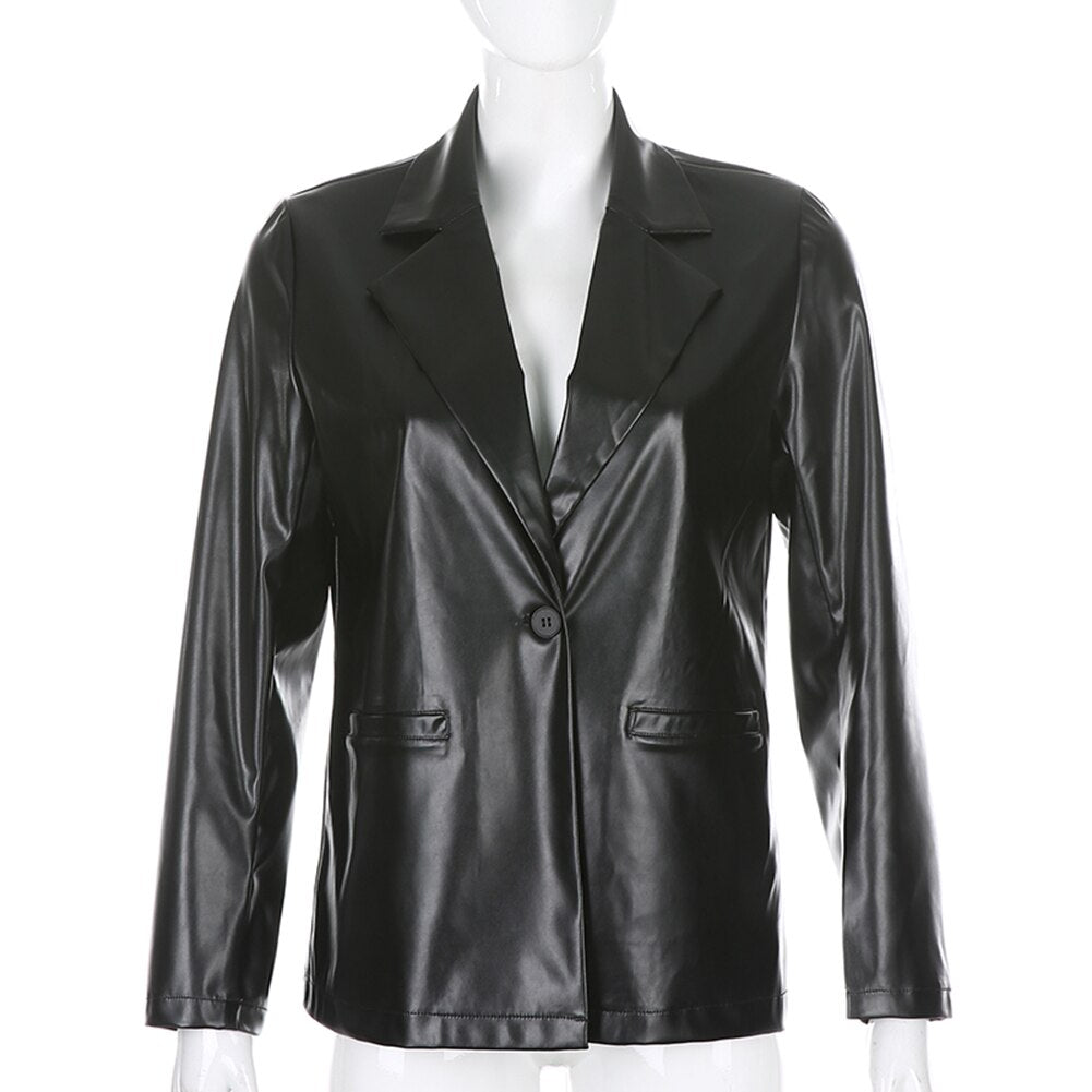Regular 90's Pu Leather Jacket - Zea Original