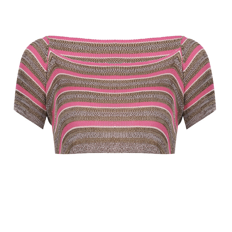 Striped Knitted Crop Top - Zea Original